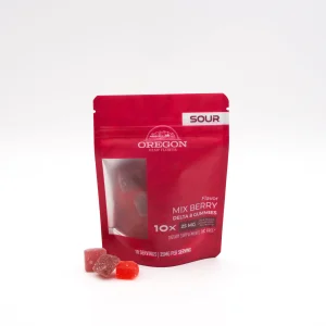 Sour Mix Berry Delta 8 gummies colorful sour coated hemp gummies with mixed berry flavor