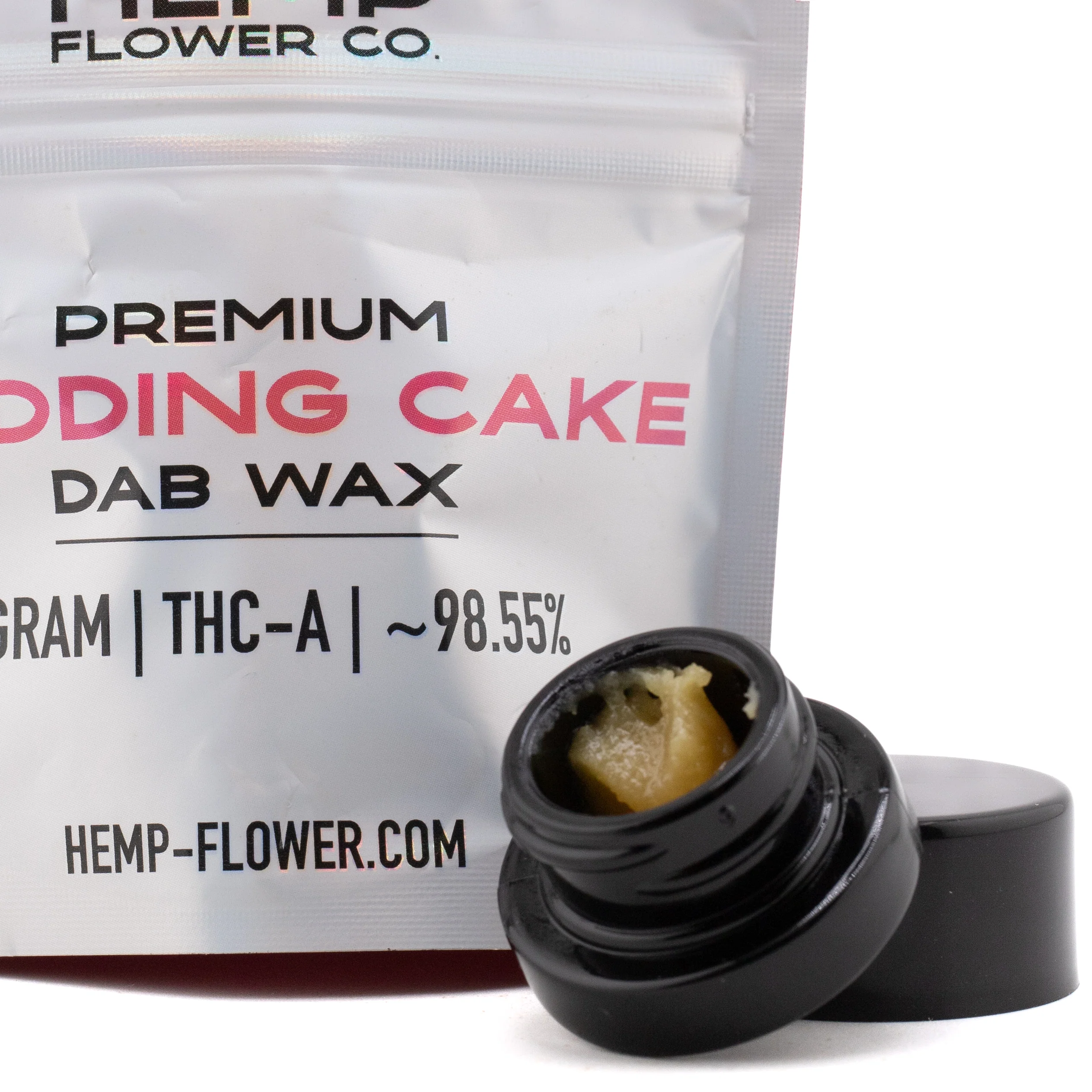 Wedding Cake THCa dab wax concentrate with creamy golden texture and vanilla cake terpene profile